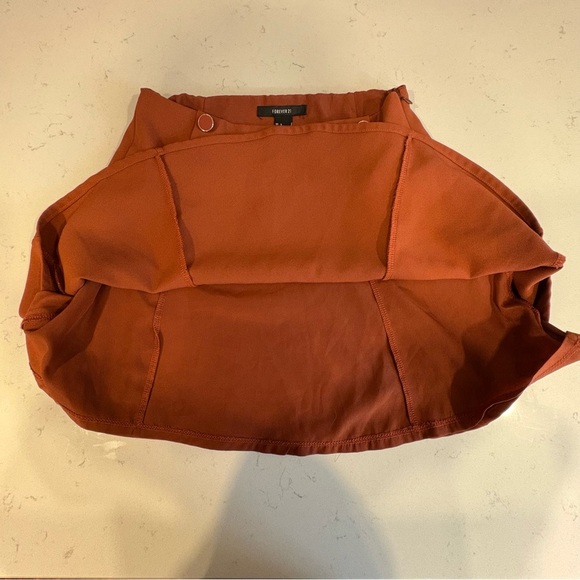 Y2K Forever 21 Small Burnt Orange Button Mini Skirt - Picture 4 of 7